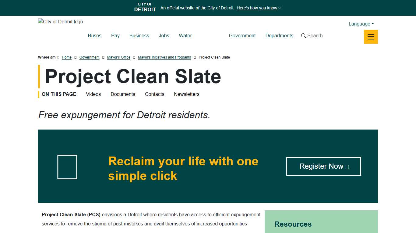 Project Clean Slate | City of Detroit